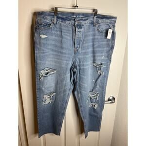 Old Navy Women's Extra High Rise Sky-Hi Straight Jeans Blue NEW ~ Size 20